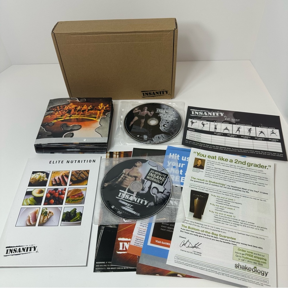 Insanity Cardio Workout 10 DVD Set Total Body Fitness Beachbody